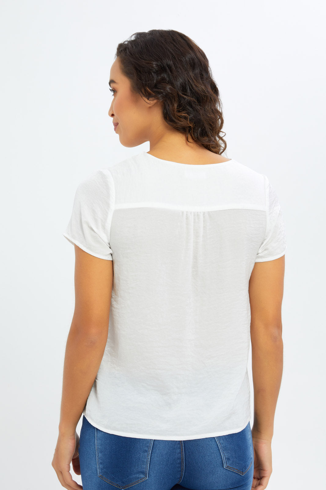 Redtag-Women-White-Epp-Short-Sleeve-Blouse-Category:Blouses,-Colour:White,-Deals:New-In,-Filter:Women's-Clothing,-H1:LWR,-H2:LAD,-H3:BLO,-H4:CBL,-New-In-Women-APL,-Non-Sale,-PPE,-S23C,-Season:S23C,-Section:Women,-Women-Blouses-Women's-