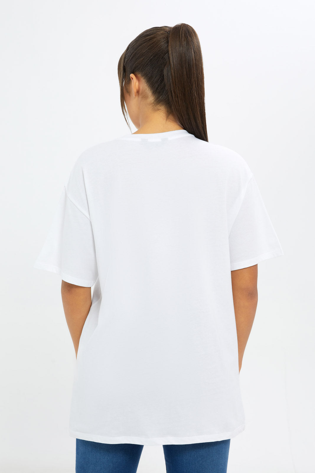 Redtag-Women-White-Line-Art-Embellished-T-Shirt-Category:T-Shirts,-Colour:White,-Deals:New-In,-Filter:Women's-Clothing,-H1:LWR,-H2:LAD,-H3:TSH,-H4:CAT,-New-In-Women-APL,-Non-Sale,-S23C,-Season:S23C,-Section:Women,-Women-T-Shirts-Women's-