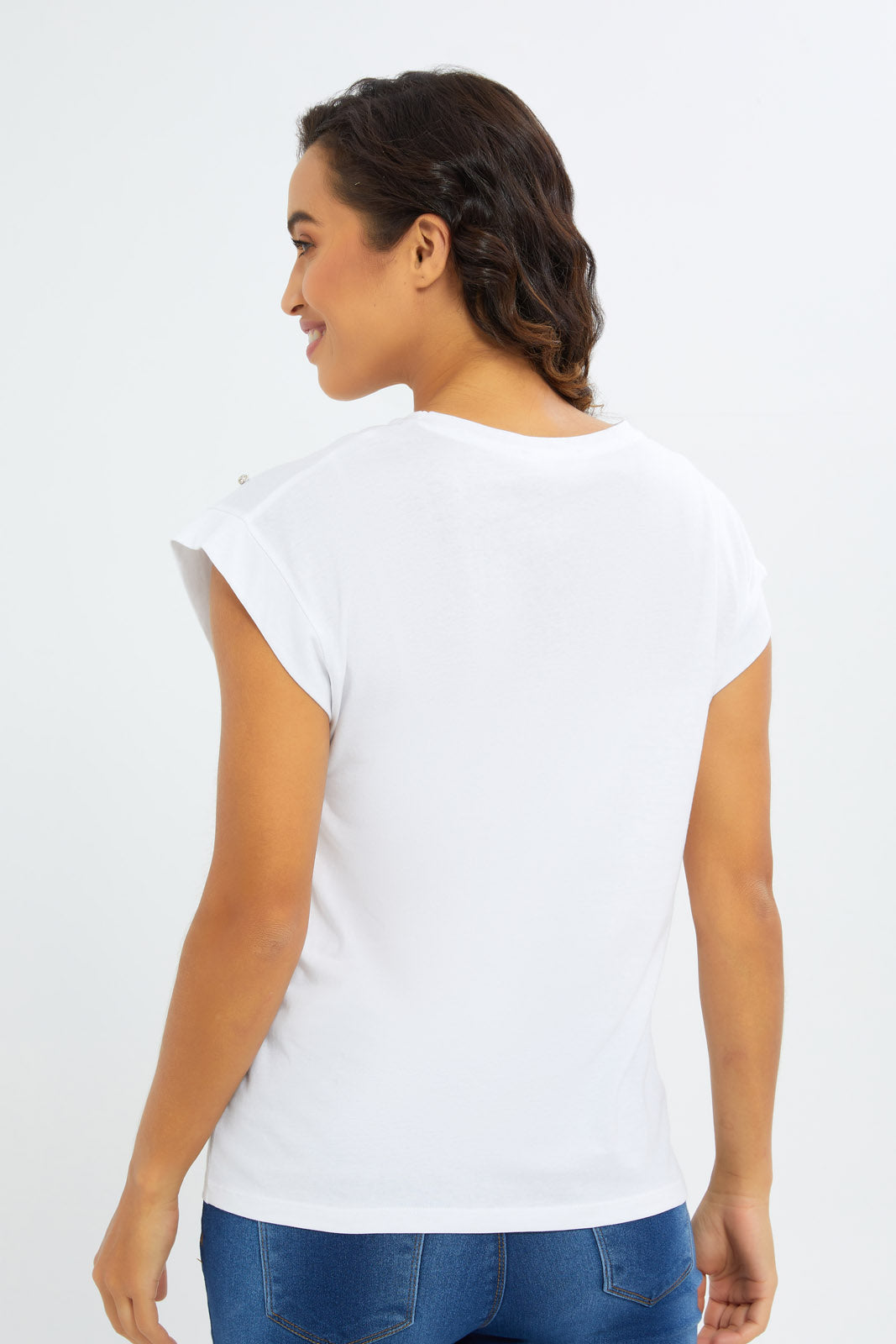 Redtag-Women-White-Diamante-Sleeveless-T-Shirt-Category:T-Shirts,-Colour:White,-Deals:New-In,-Filter:Women's-Clothing,-H1:LWR,-H2:LAD,-H3:TSH,-H4:CAT,-New-In-Women-APL,-Non-Sale,-S23C,-Season:S23C,-Section:Women,-Women-T-Shirts-Women's-