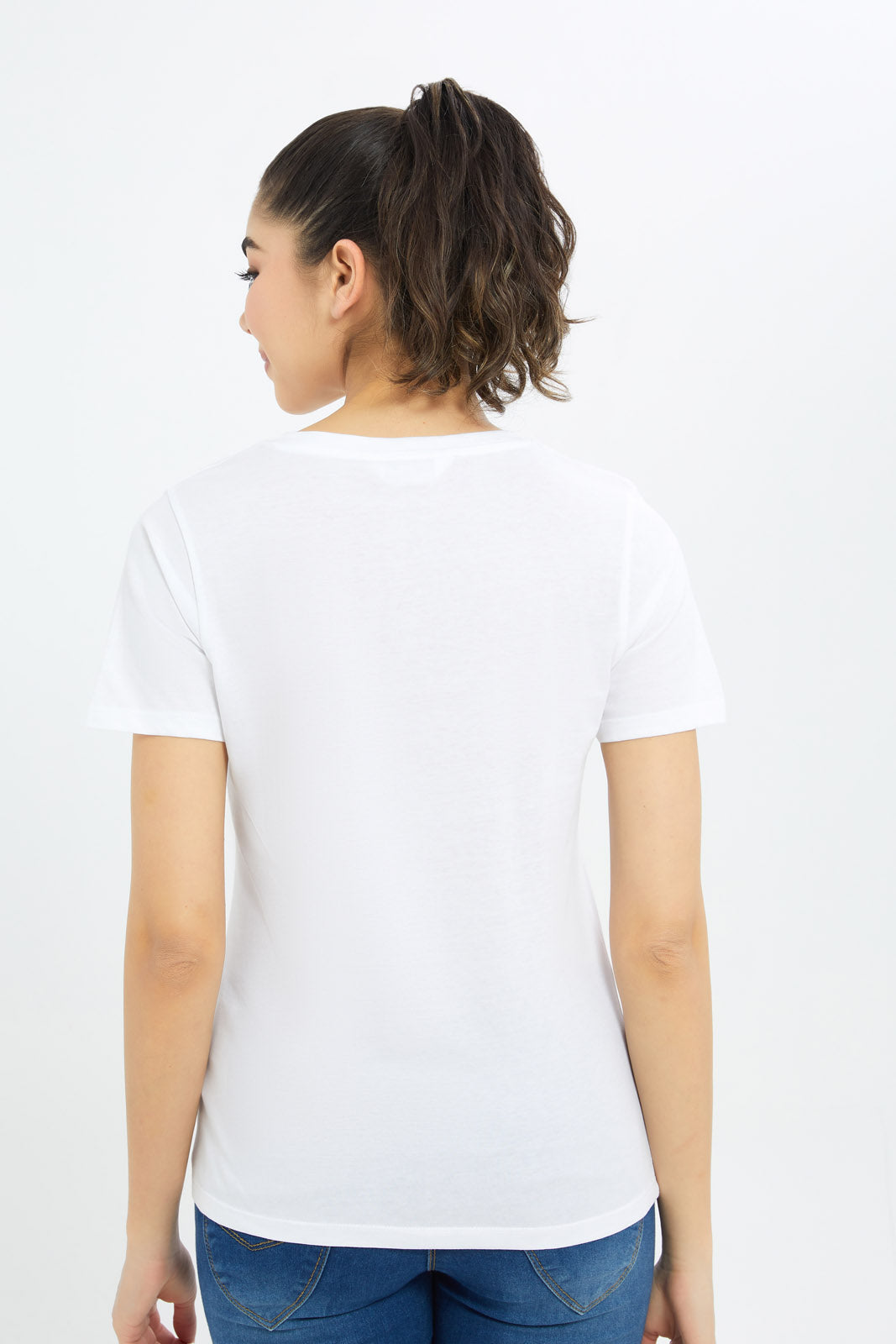 Redtag-Women-White-Happy-Days-Embellished-T-Shirt-Category:T-Shirts,-Colour:White,-Deals:New-In,-Filter:Women's-Clothing,-H1:LWR,-H2:LAD,-H3:TSH,-H4:CAT,-New-In-Women-APL,-Non-Sale,-Promo:TBL,-S23C,-Season:S23C,-Section:Women,-TBL,-Women-T-Shirts-Women's-
