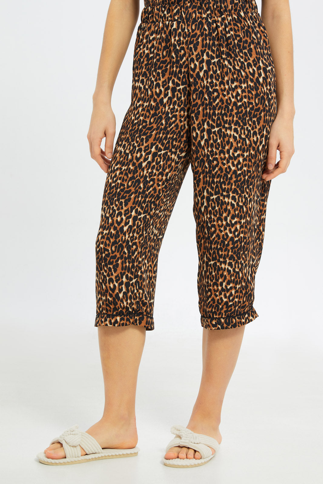 Redtag-Women--Brown-Aop-Short-Sleeves-Pajama-Set-Category:Pyjama-Sets,-Colour:Brown,-Deals:New-In,-Filter:Women's-Clothing,-H1:LWR,-H2:LDN,-H3:NWR,-H4:PJS,-New-In-Women-APL,-Non-Sale,-S23C,-Season:S23C,-Section:Women,-Women-Pyjama-Sets--