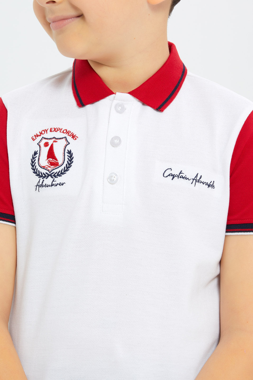 Redtag-Boys-White-Embroidered-Polo-Shirt-BOY-Polo-T-Shirts,-Category:Polo-T-Shirts,-Colour:White,-Deals:New-In,-Filter:Boys-(2-to-8-Yrs),-H1:KWR,-H2:BOY,-H3:TSH,-H4:POS,-New-In-BOY-APL,-Non-Sale,-S23C,-Season:S23C,-Section:Boys-(0-to-14Yrs)-Boys-2 to 8 Years