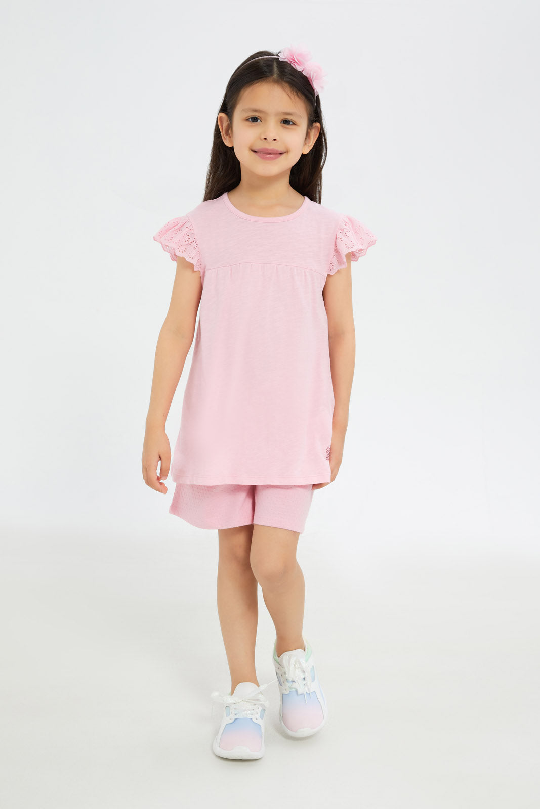 Redtag-Girls-Jacquard-Knit-Shorts--Fuschia-Pink-Category:Shorts,-Colour:Fuchsia,-Deals:New-In,-Filter:Girls-(2-to-8-Yrs),-GIR-Shorts,-H1:KWR,-H2:GIR,-H3:TRS,-H4:SRT,-New-In-GIR-APL,-Non-Sale,-S23C,-Season:S23C,-Section:Girls-(0-to-14Yrs)-Girls-2 to 8 Years