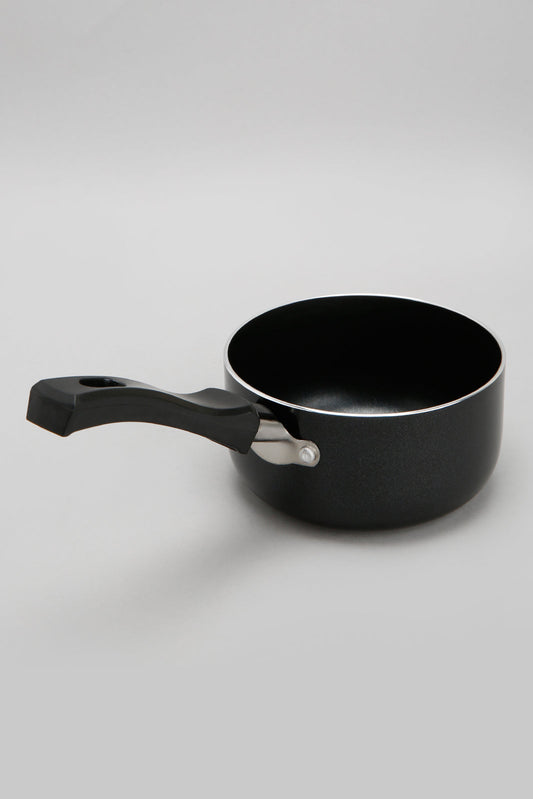 Black Aluminum Nonstick Sauce Pan With Glass Lid (12cm)
