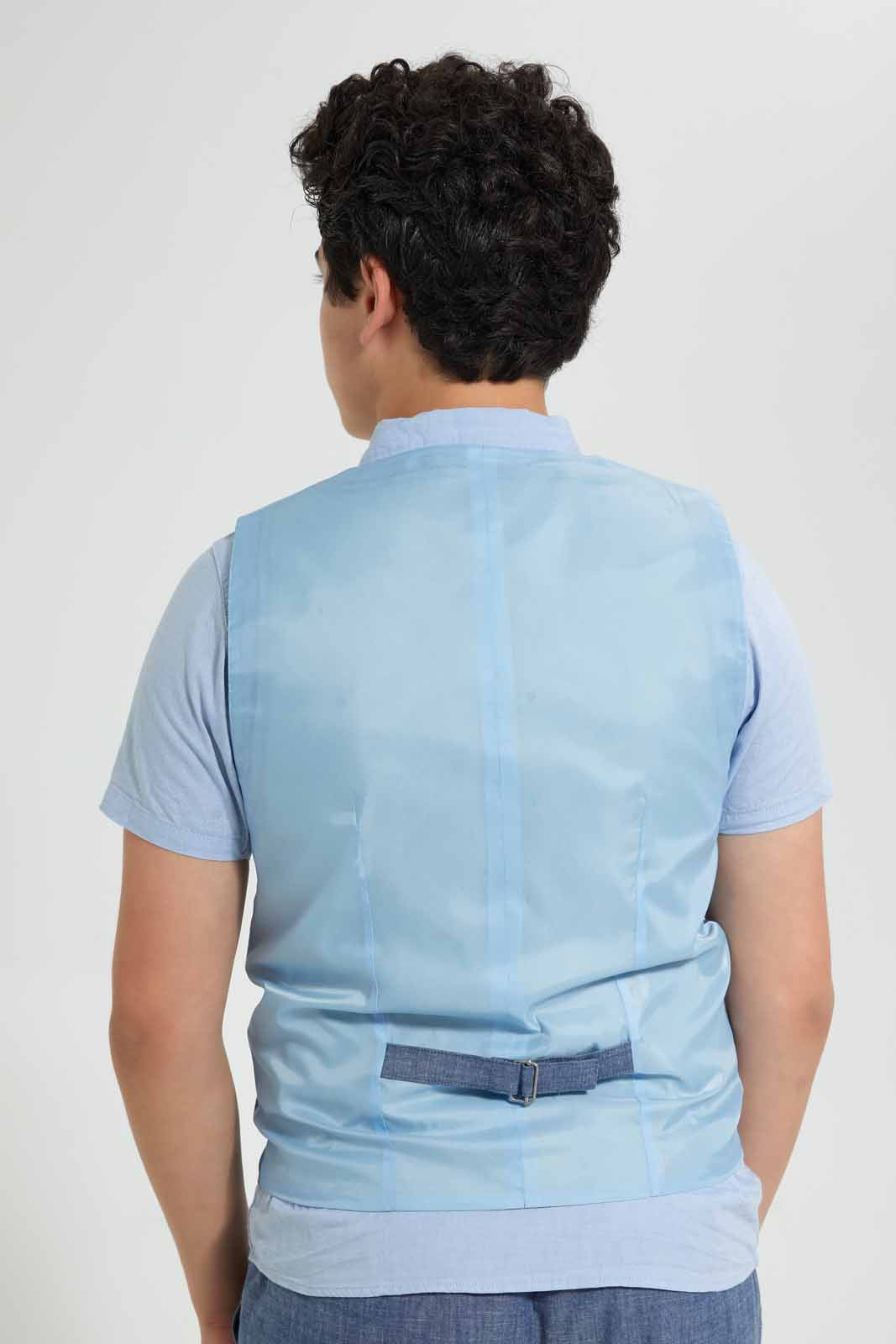Blue Vest With Shirt (2 Piece)