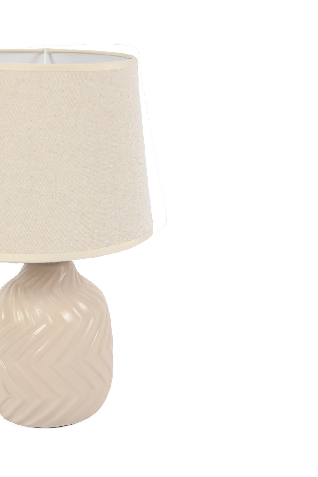 Beige Ceramic Textured Table Lamp