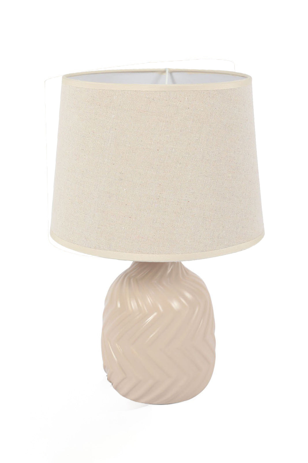 Beige Ceramic Textured Table Lamp