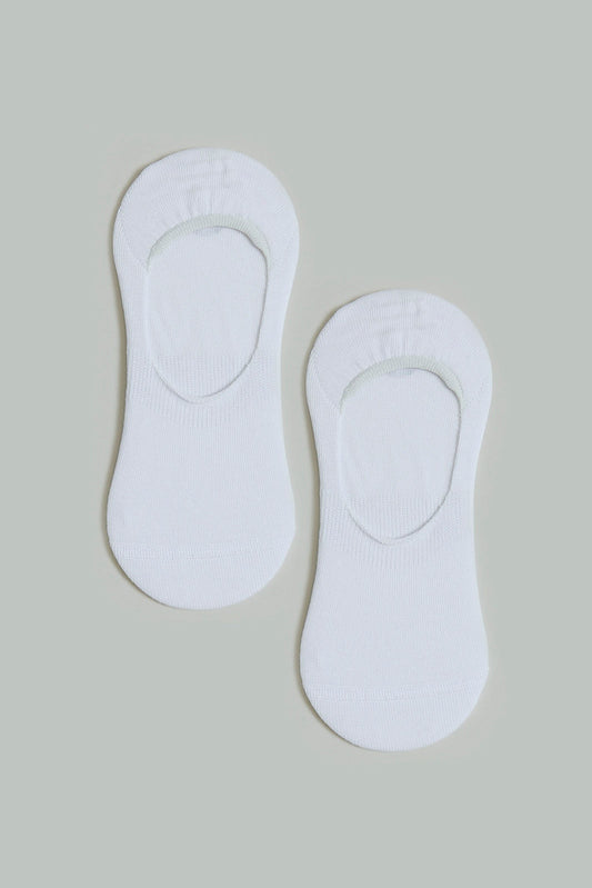White Plain Invisible Socks (2-Pack)